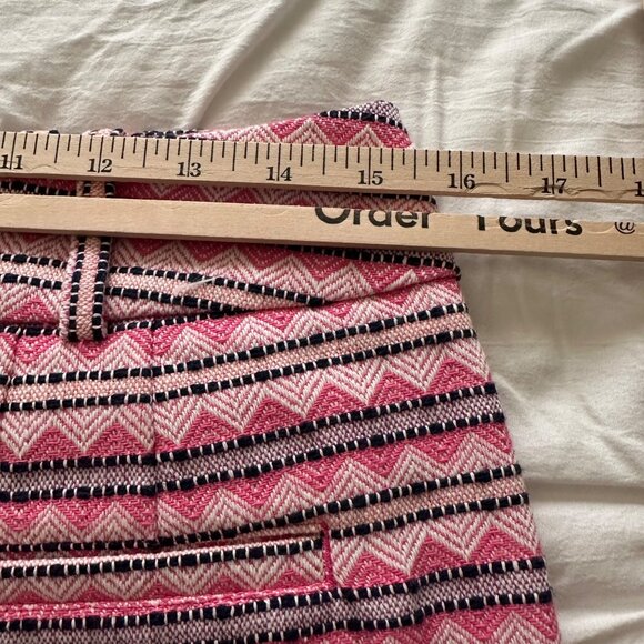 LOFT Womens Pink & Black Chevron Striped Jacquard Mini Skirt SZ 8 Preppy Y2K - Picture 4 of 5